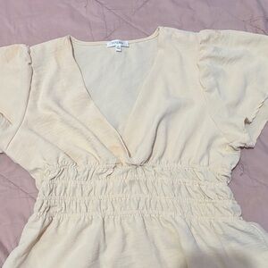 a'gaci Cream Mini Dress